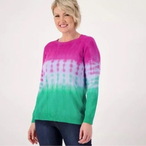 LOGO by Lori Goldstein Hand Tie Dye Sweater - Picture 1 of 5